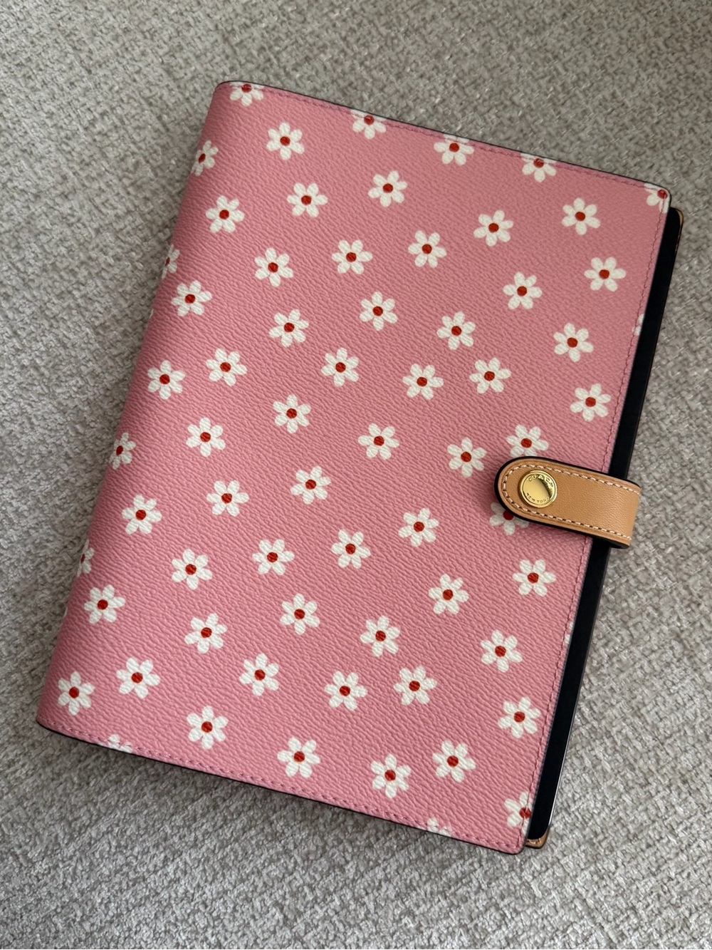 Coach Pink Daisy-Print Leather Organizer